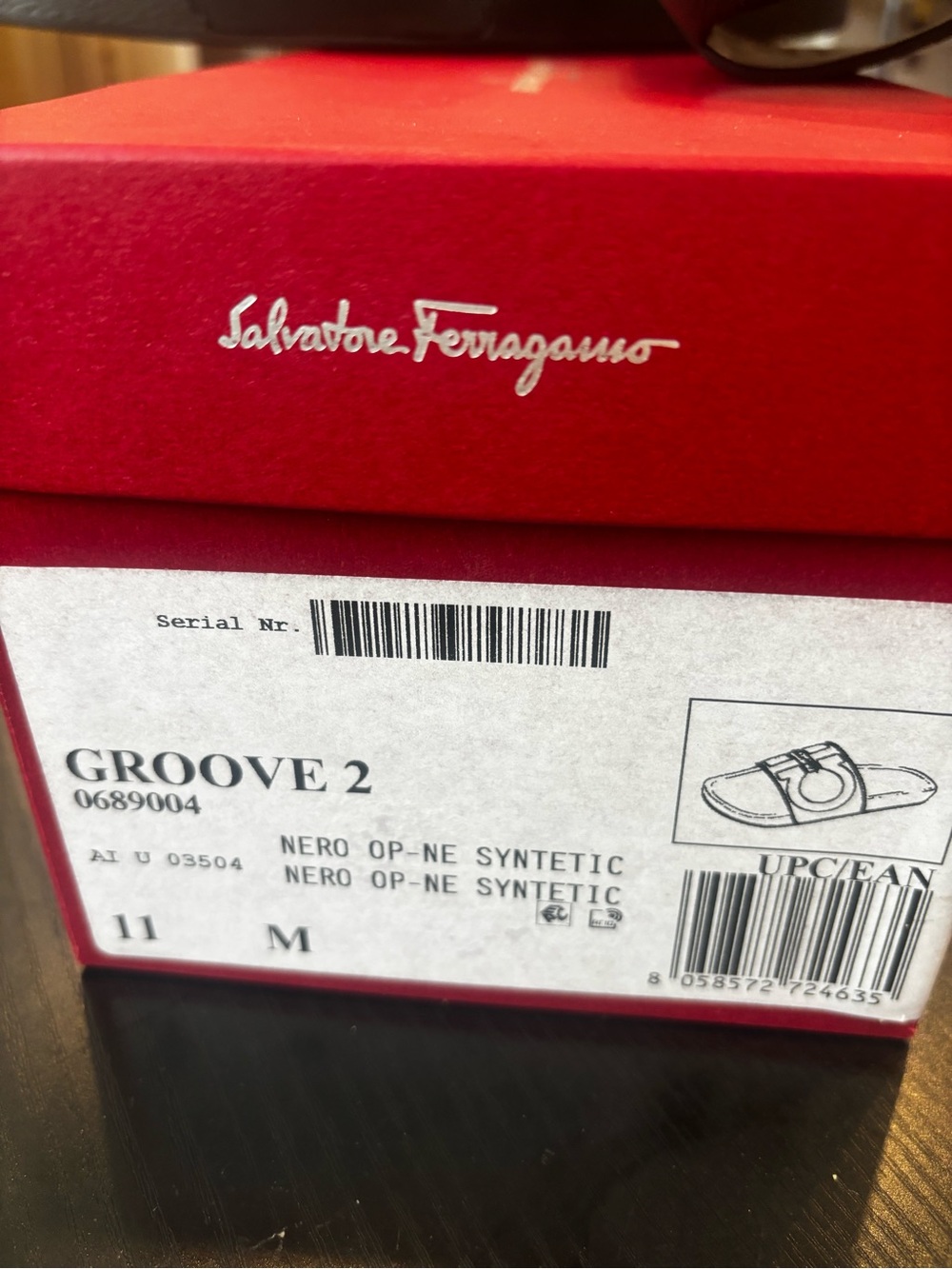 NWT- authentic Ferragamo Mens rubber slide - Picture 3 of 3